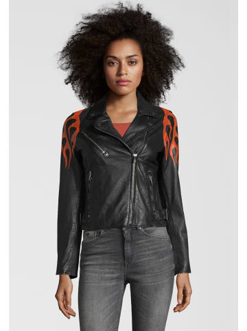 Buffalo Lederjacke BE Hot in BLACK-ORANGE