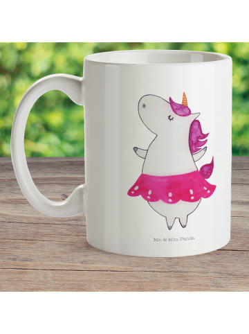 Mr. & Mrs. Panda Camping Tasse Einhorn Ballerina ohne Spruch in Weiß