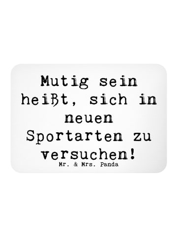 Mr. & Mrs. Panda Magnet Spruch Neue Sportart versuchen mit Spruch in Weiß
