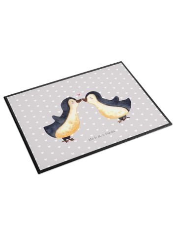 Mr. & Mrs. Panda Schreibunterlage Pinguin Liebe ohne Spruch in Grau Pastell