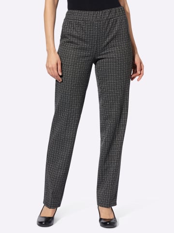 WITT WEIDEN Jerseyhose in schwarz-weiß-kariert