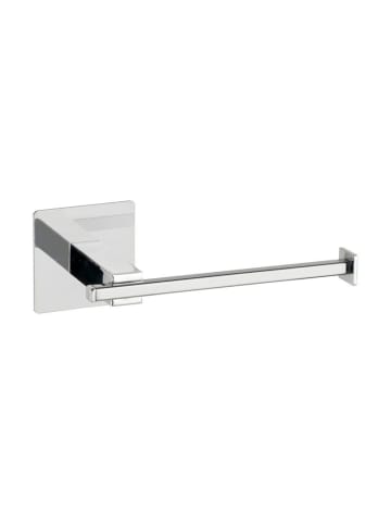 Wenko Toilettenpapierhalter QUADRO, offen in Silbern, (B) 7 x (H) 6,5 x (L) 16,5 cm