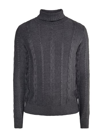 DreiMaster Vintage Rollkragenpullover in Dunkelgrau Melange