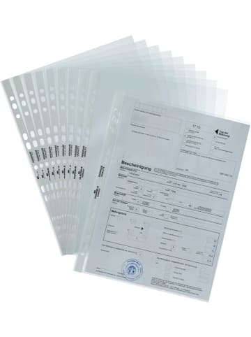 Durable Prospekthülle A4 PP 80my Universallochung glasklar Packung mit 100 Stück