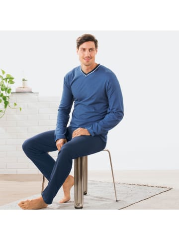 REDBEST Single-Jersey Schlafanzug in blau