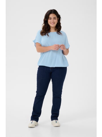 KAFFE curve Kurzarm-Bluse KCami Loose fit in Soft Chambray