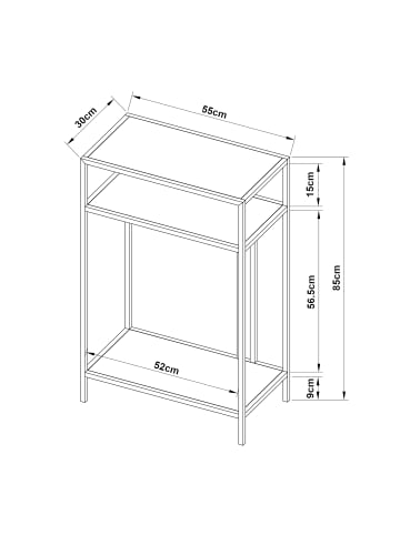 en.casa Konsolentisch Kumlinge in Weiß (H)85cm (B)55cm (T)30cm (G)7.95kg