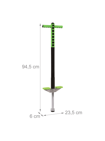 relaxdays Pogo Stick in Schwarz/ Grün - 35 kg
