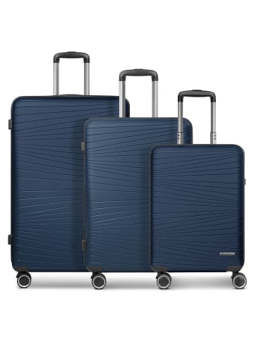 Franky Dallas 3.0 4 Rollen Kofferset 3-teilig mit Dehnfalte in dark blue
