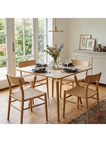 relaxdays Esstisch in Natur - (B)75 x (H)75 x (T)75 cm