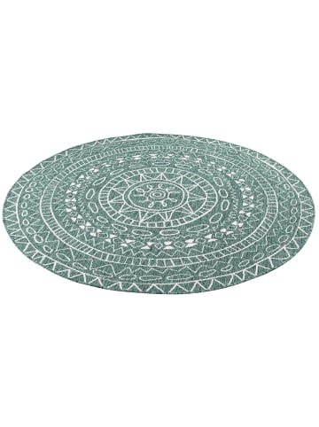 Pergamon In- und Outdoor Teppich Newport Mandala Rund in Groen