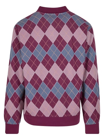 OBEY OBEY Herren Obey Argylie Jacquard Longsleeve Polo in beetroot