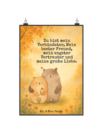 Mr. & Mrs. Panda Bild Bären Liebe Design mit Spruch in Weiß