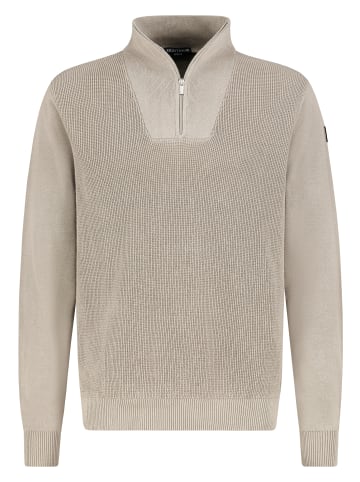 Eight2Nine Pullover mit halbem Reißverschluss und Logo-Detail in Beige