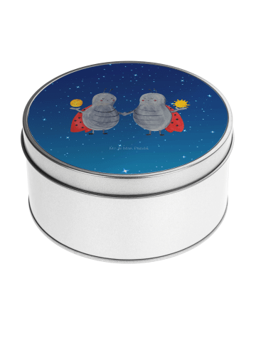 Mr. & Mrs. Panda Blechdose Sternzeichen Zwilling ohne Spruch in Sternenhimmel Blau