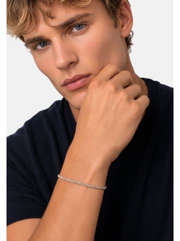 Steel_Art Panzerarmband für Männer Cedric silberfarben poliert in silberfarben poliert