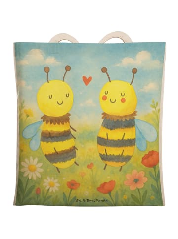 Mr. & Mrs. Panda Einkaufstasche Biene Verliebt Design ohne Spruch in Weiß