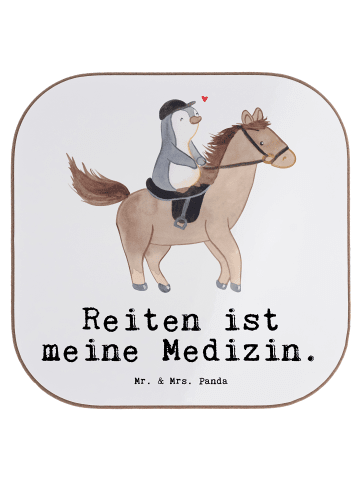Mr. & Mrs. Panda Untersetzer Pferd Reiten mit Spruch in Weiß