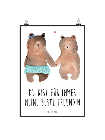 Mr. & Mrs. Panda Plakat Bär Freundin mit Spruch in Weiß