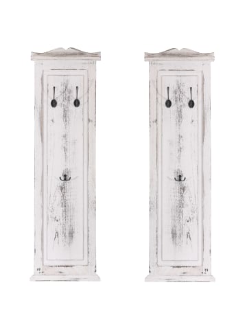 MCW 2er-Set Wandgarderobe, Weiß shabby