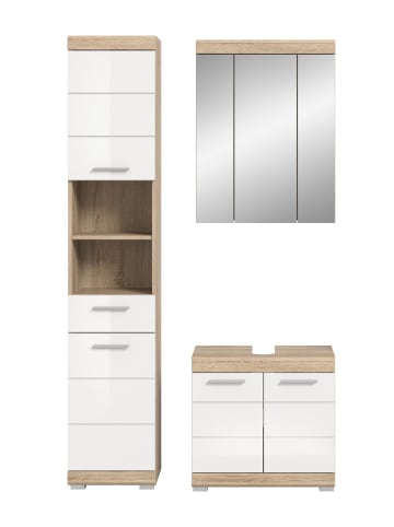 ebuy24 Badmöbelset Lambada Weiß 112 x 34 cm