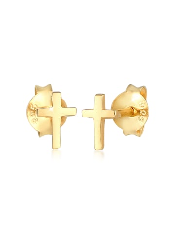 Elli Ohrringe 925 Sterling Silber Kreuz in Gold