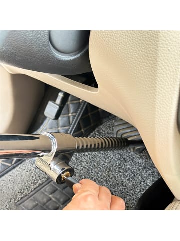 relaxdays Lenkradschloss in Silber/Schwarz - bis 81 cm