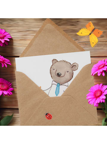 Mr. & Mrs. Panda Grußkarte Bänker Herz ohne Spruch in Weiß