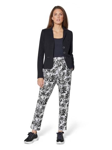 MADELEINE Highwaist-Hose mit kontraststarkem Unikat-Print in weiß / schwarz