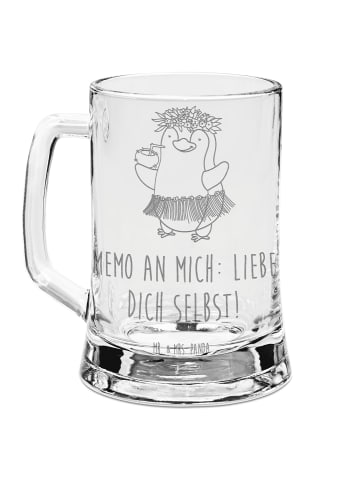 Mr. & Mrs. Panda Bierkrug Pinguin Kokosnuss mit Spruch in Transparent