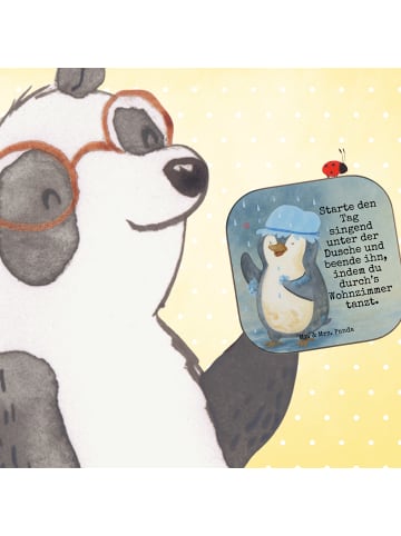 Mr. & Mrs. Panda Untersetzer Pinguin Duschen Design mit Spruch in Weiß