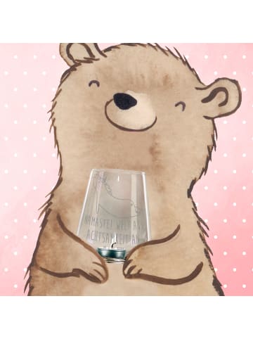 Mr. & Mrs. Panda Graviertes Windlicht Einhorn Yoga mit Spruch in Transparent