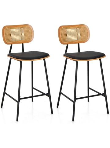 COSTWAY Esszimmerstühle 2er Set in Schwarz