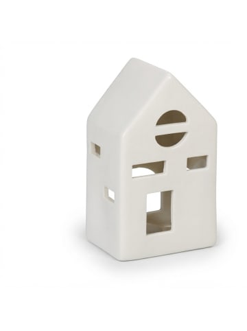 relaxdays Teelichthaus in Weiß - (B)7 x (H)12,5 x (T)6 cm