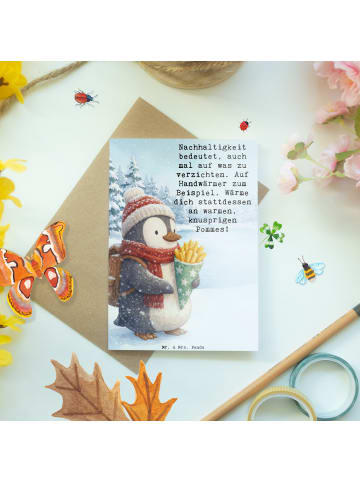 Mr. & Mrs. Panda Neujahrskarte Pinguin Winter Pommes Design mit ... in Weiß