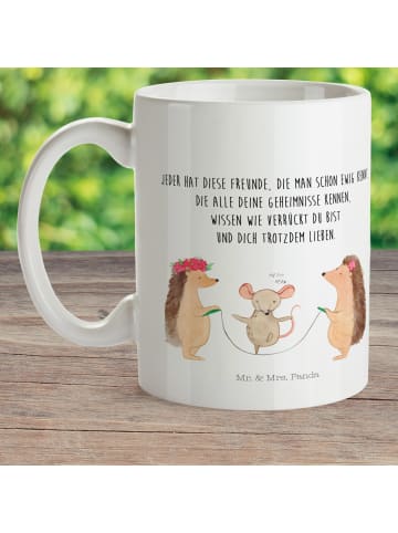 Mr. & Mrs. Panda Mehrwegbecher Igel Seilhüpfen mit Spruch in Weiß