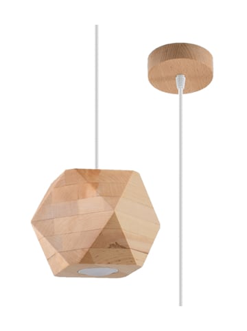 Nice Lamps Hängeleuchte VIGE in Natur Holz (L)12cm (B)12cm (H)120cm