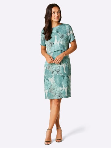 creation L Seiden-Kleid in kalkmint-bedruckt