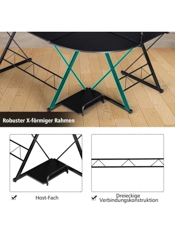 COSTWAY L-Förmiger Computertisch in Schwarz
