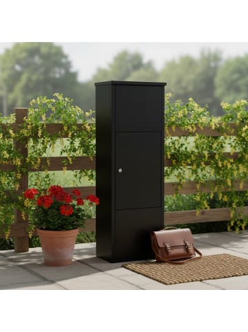 relaxdays Paketbox in Schwarz - (B)38 x (H)105 x (T)23 cm