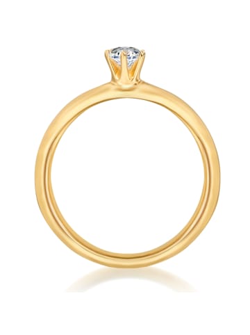 Trilani Ring aus Sterling Silber mit Zirkonia in gelbgold