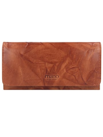 mano Donna Aurona Geldbörse RFID Leder 19 cm in cognac