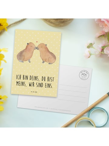 Mr. & Mrs. Panda Grußkarte Capybara Liebe mit Spruch in Gelb Pastell