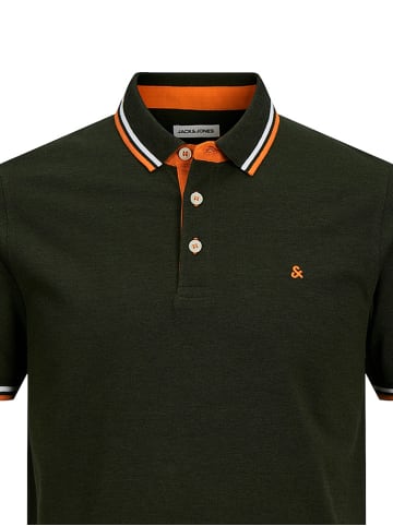 Jack & Jones Polo Shirt JJEPAULOS Sommer Hemd Kragen Pique Cotton in Olive