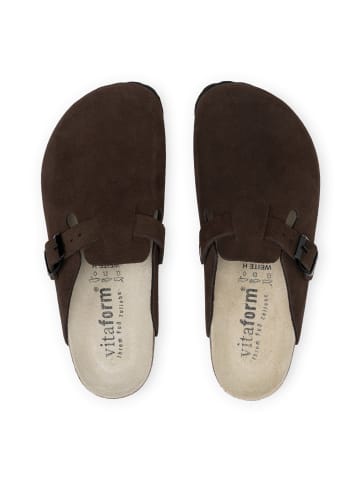 VITAFORM Veloursleder Clogs in braun