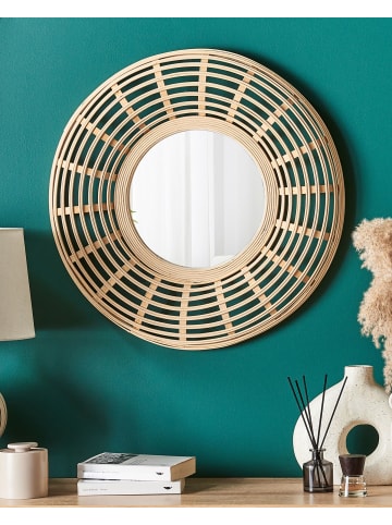 Beliani Dekospiegel HANUA in Braun/Beige - (W) 60 x (H) 60 x (L) 6 cm