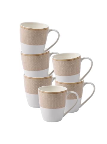 Ritzenhoff & Breker 6er Set Henkelbecher Geo in Beige 350 ml in beige
