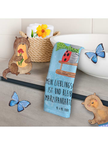 Mr. & Mrs. Panda Gästehandtücher Smörle Rodeln mit Spruch in Eisblau