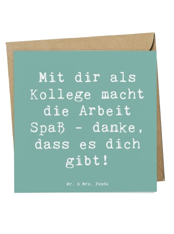 Mr. & Mrs. Panda Grußkarte Spruch Kollege Freude mit Spruch in Meeresbrise