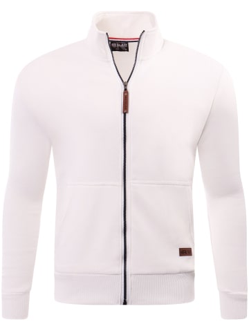 RESLAD Sweatjacke ohne Kapuze in weiß